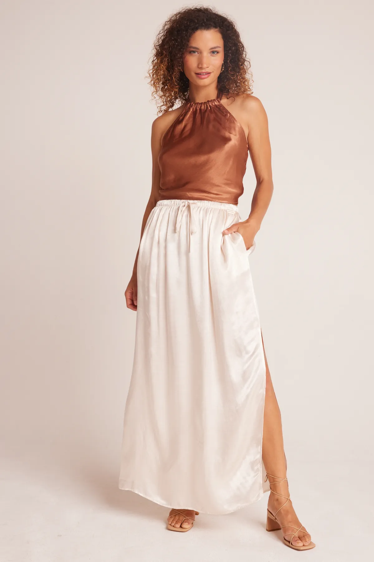 Pleat Front Maxi Skirt sold by French Cuff