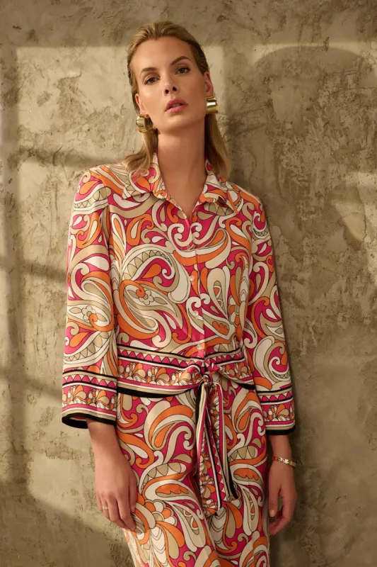Printed Multi Tie Front Blouse sold by French Cuff