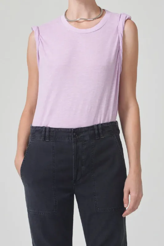 Kelsey Roll Sleeve Tee - Lavender sold by French Cuff