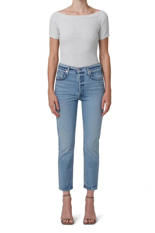 Charlotte Crop High Rise Straight Jean sold by French Cuff