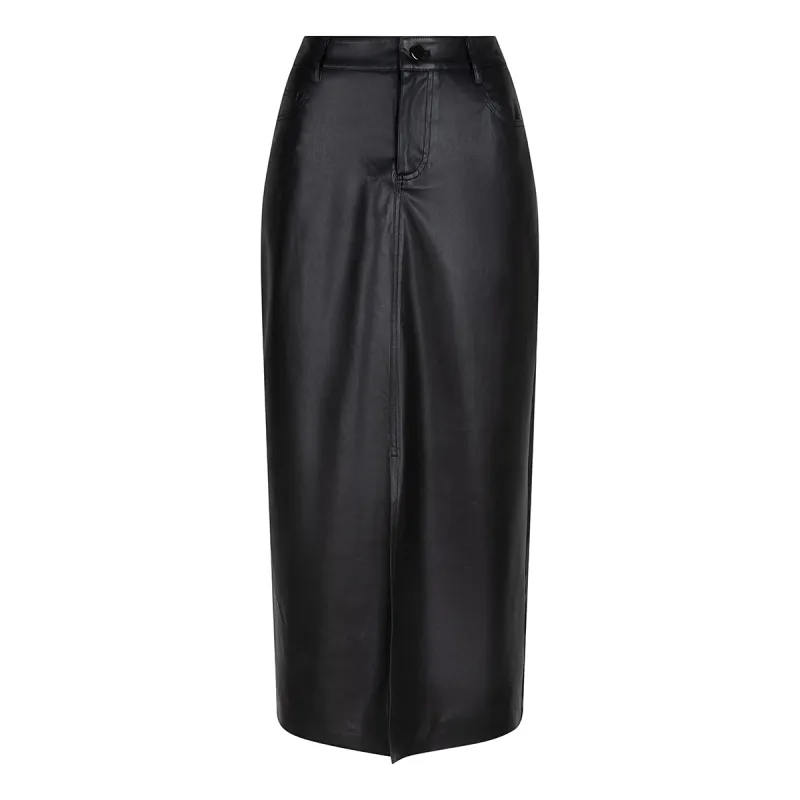 Vegan Leather Long Skirt sold by French Cuff
