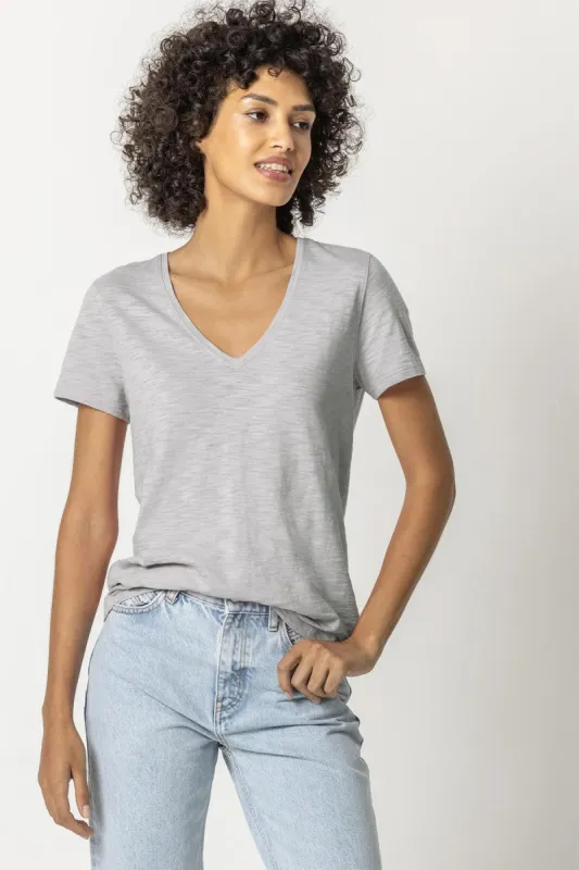V-Neck Short Sleeve Back Seam Tee sold by French Cuff