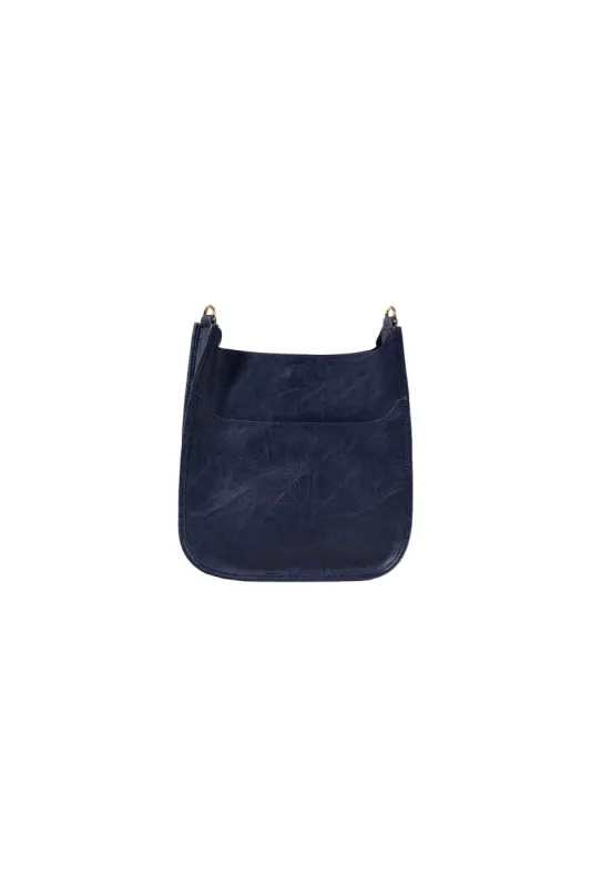Mini Faux Leather Messenger - Navy sold by French Cuff
