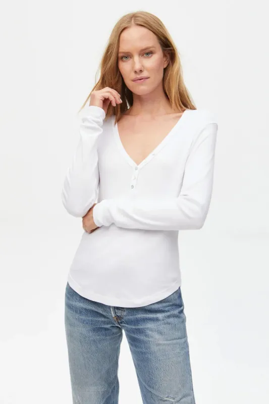 Lucy Long Sleeve Henley sold by French Cuff