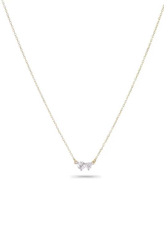 Tiny 2 Diamond Amigos Necklace sold by French Cuff