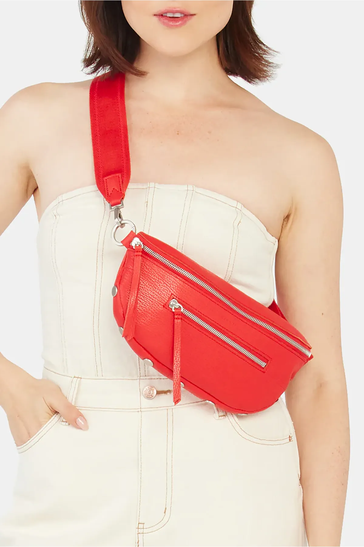 Charles Crossbody - Lighthouse Red/Brushed Silver sold by French Cuff product image thumbnail 2