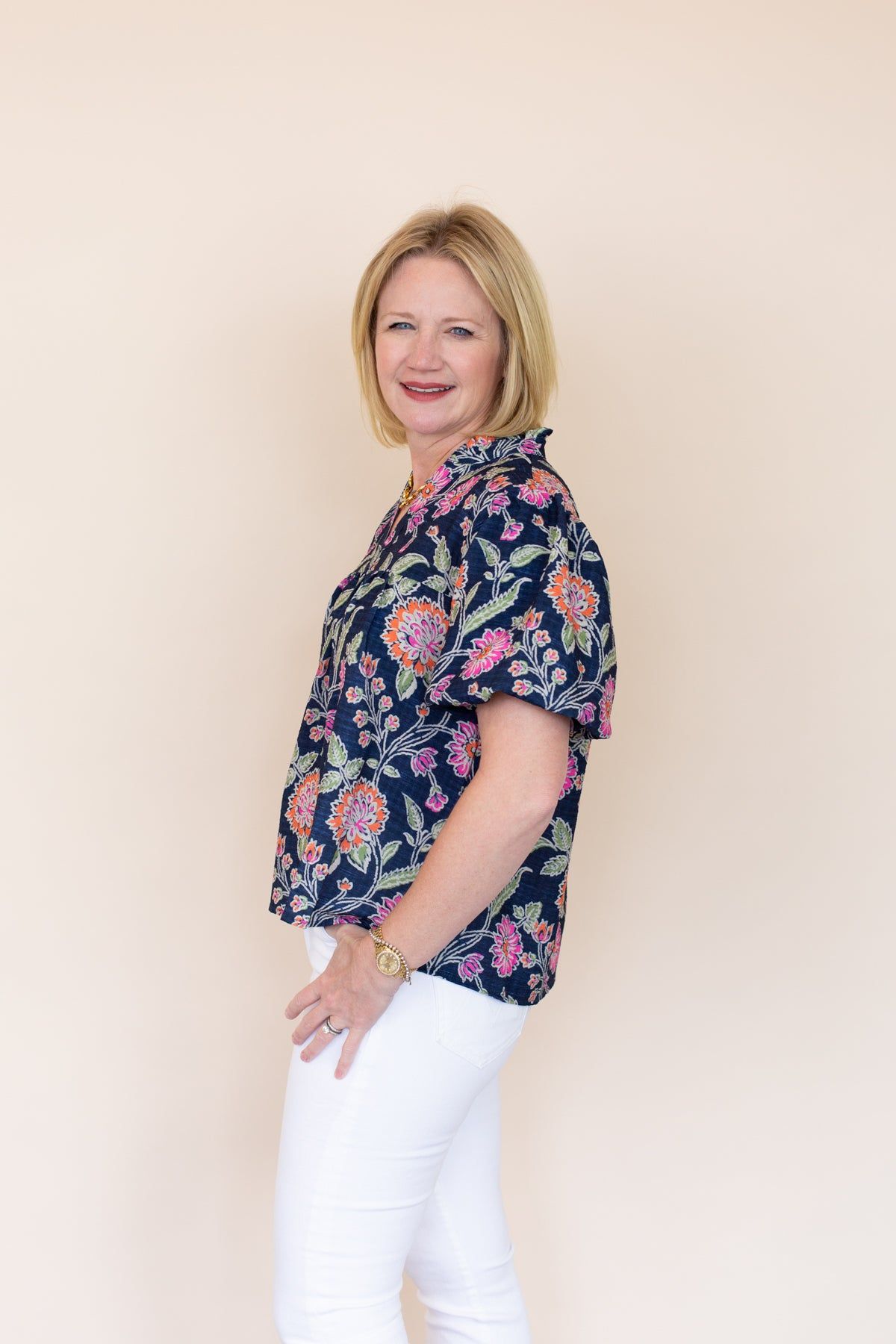 Flower Print Puff Sleeve Top sold by French Cuff product image thumbnail 2