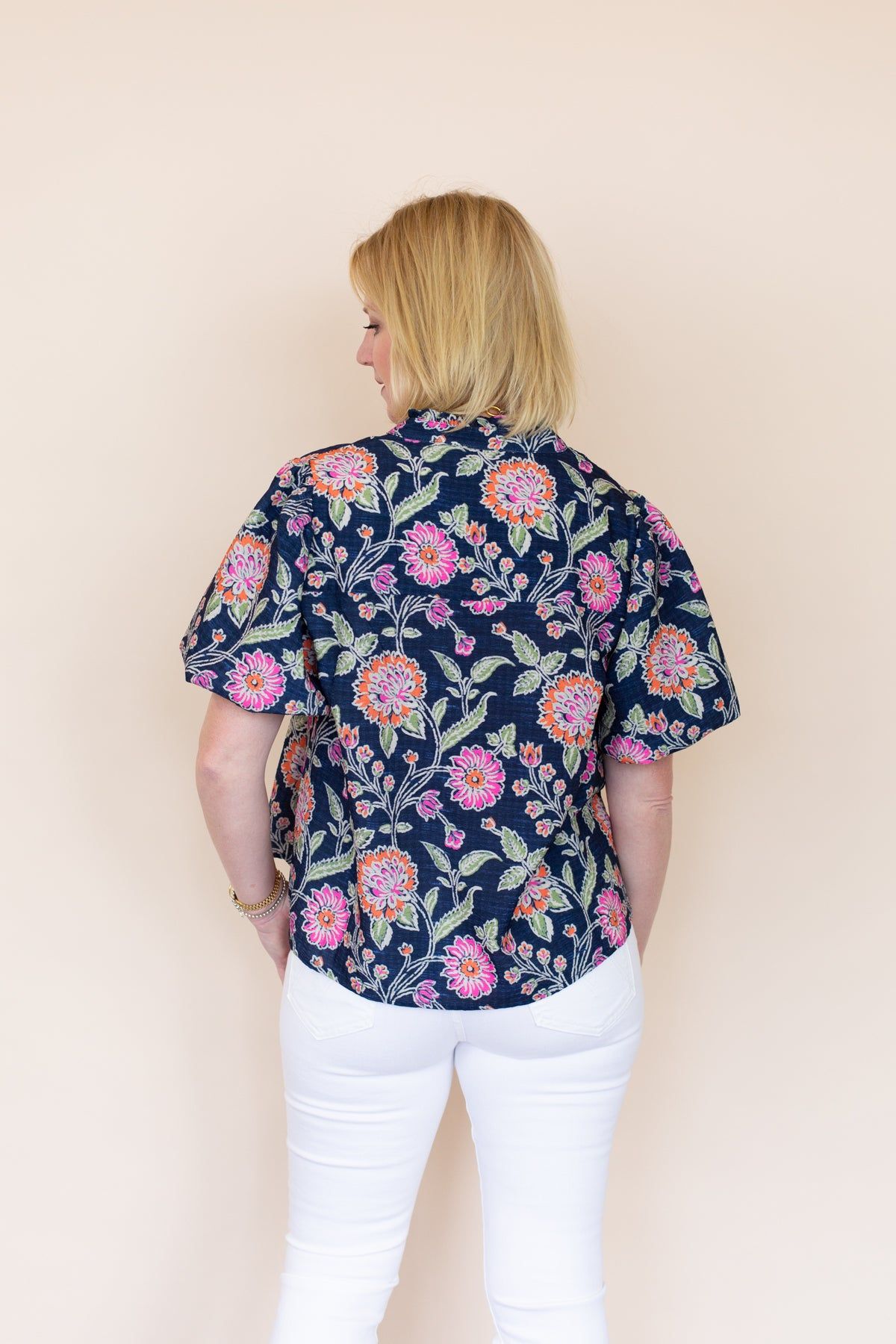 Flower Print Puff Sleeve Top sold by French Cuff product image thumbnail 3