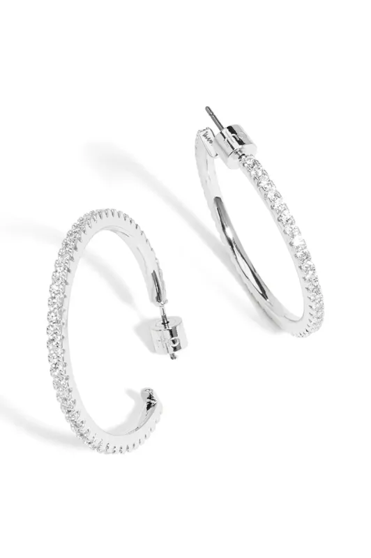 Medium Pave Hoop Earring sold by French Cuff