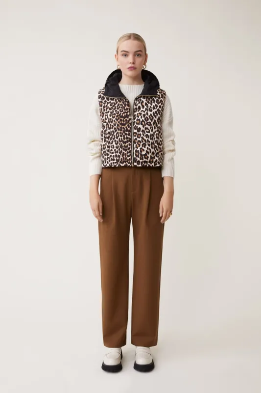 Dazzle Leopard Puff Vest sold by French Cuff