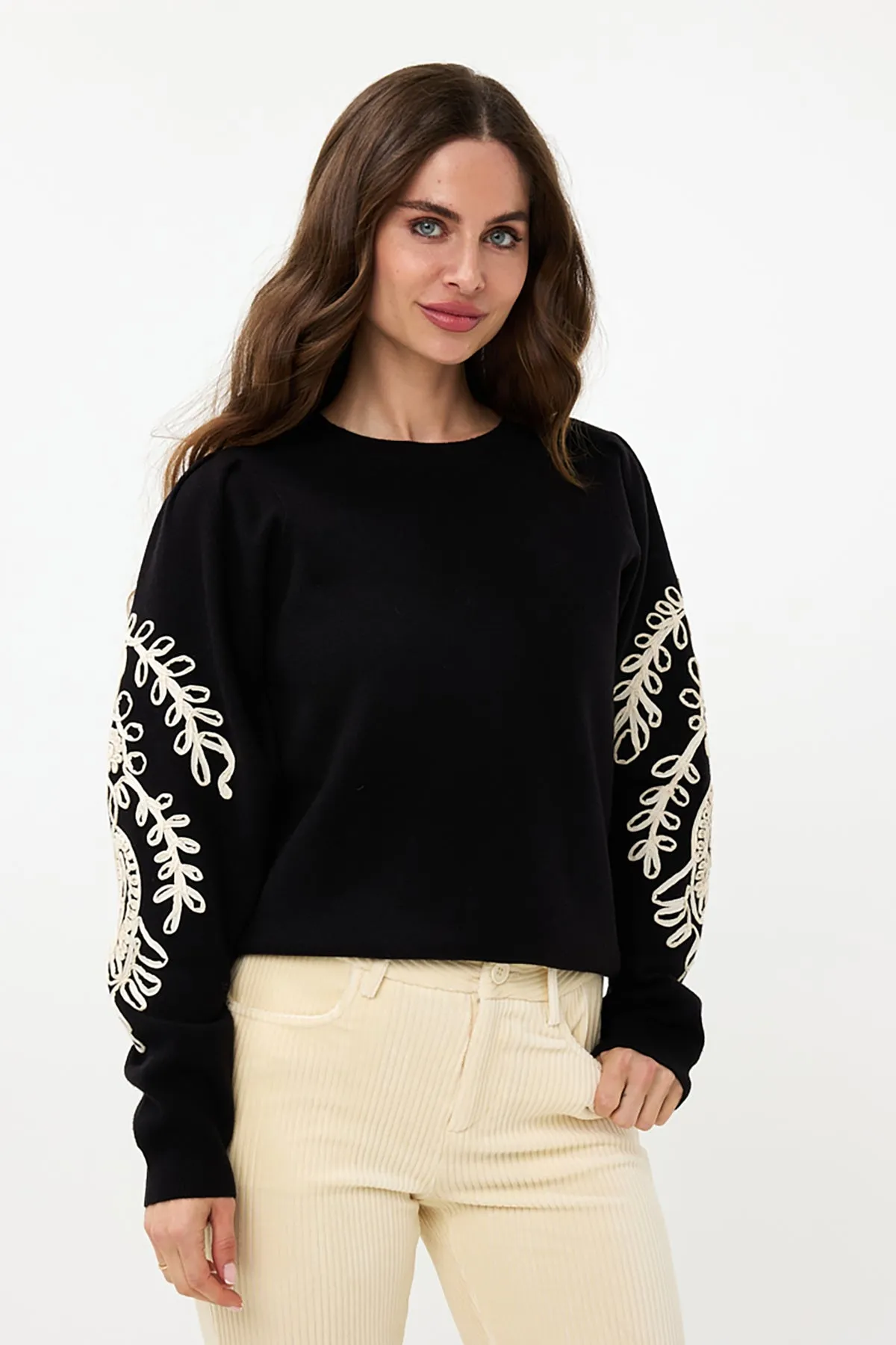 Tape Embroidery Sweater sold by French Cuff