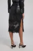 Chantira Vegan Leather Guipure Combo Skirt sold by French Cuff
