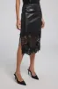 Chantira Vegan Leather Guipure Combo Skirt sold by French Cuff
