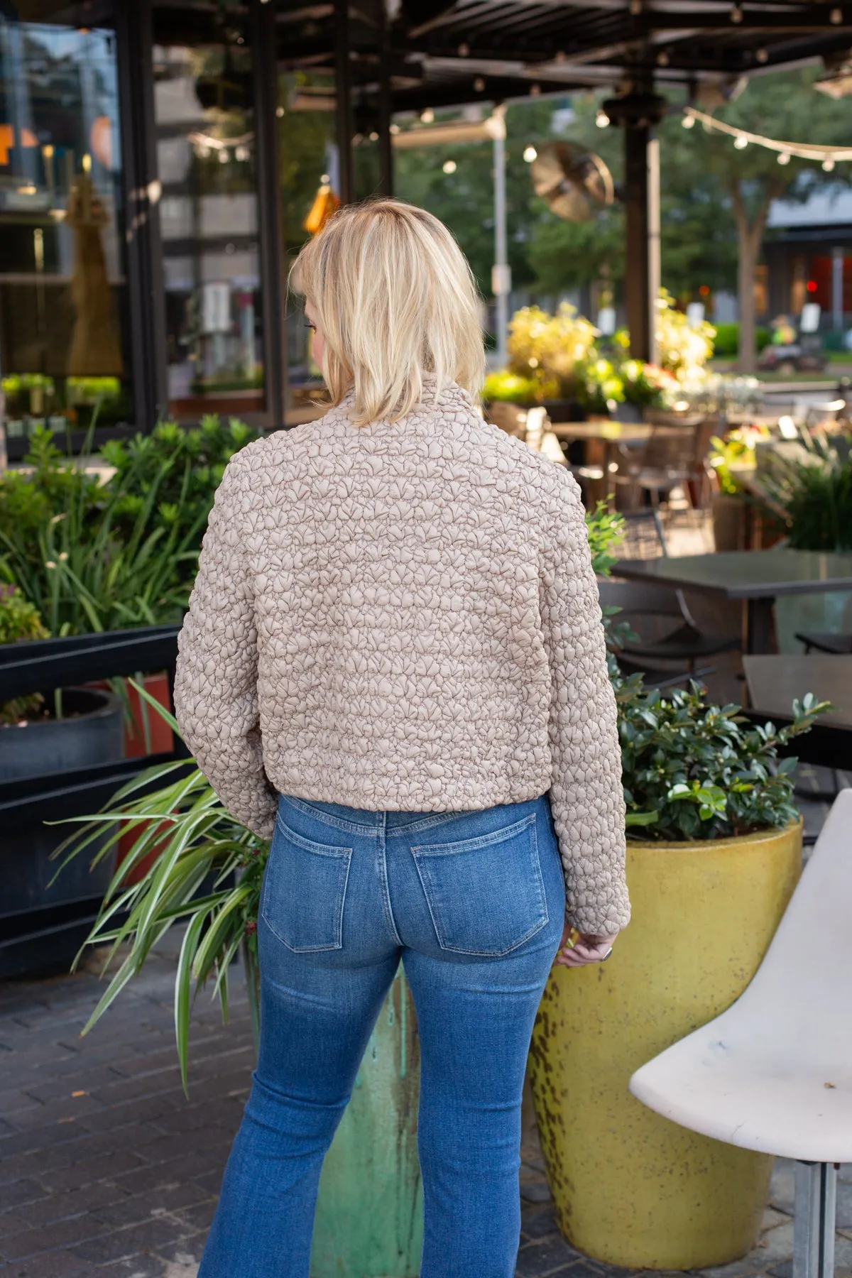 Taupe Longsleeve Quilted Puff Jacket sold by French Cuff product image thumbnail 4