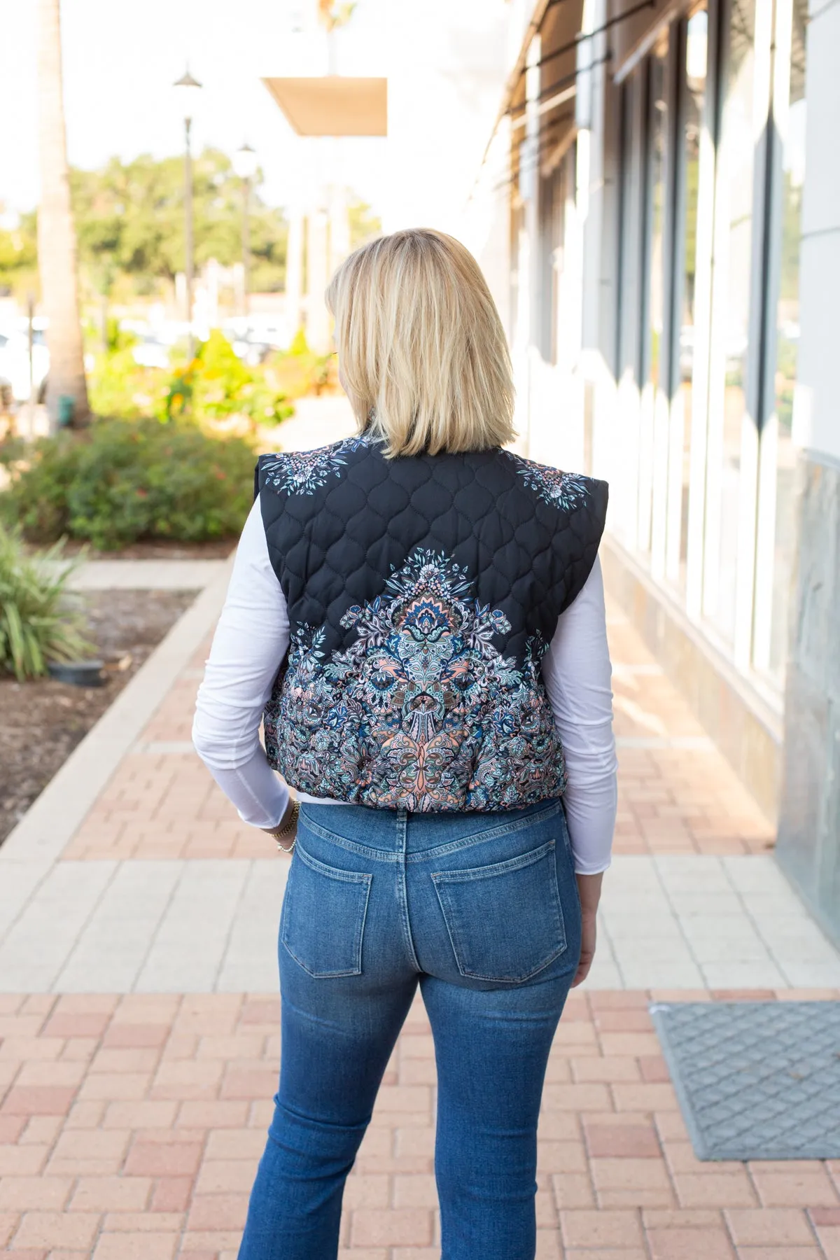 Black Multi Cropped Quilted Vest sold by French Cuff product image thumbnail 3