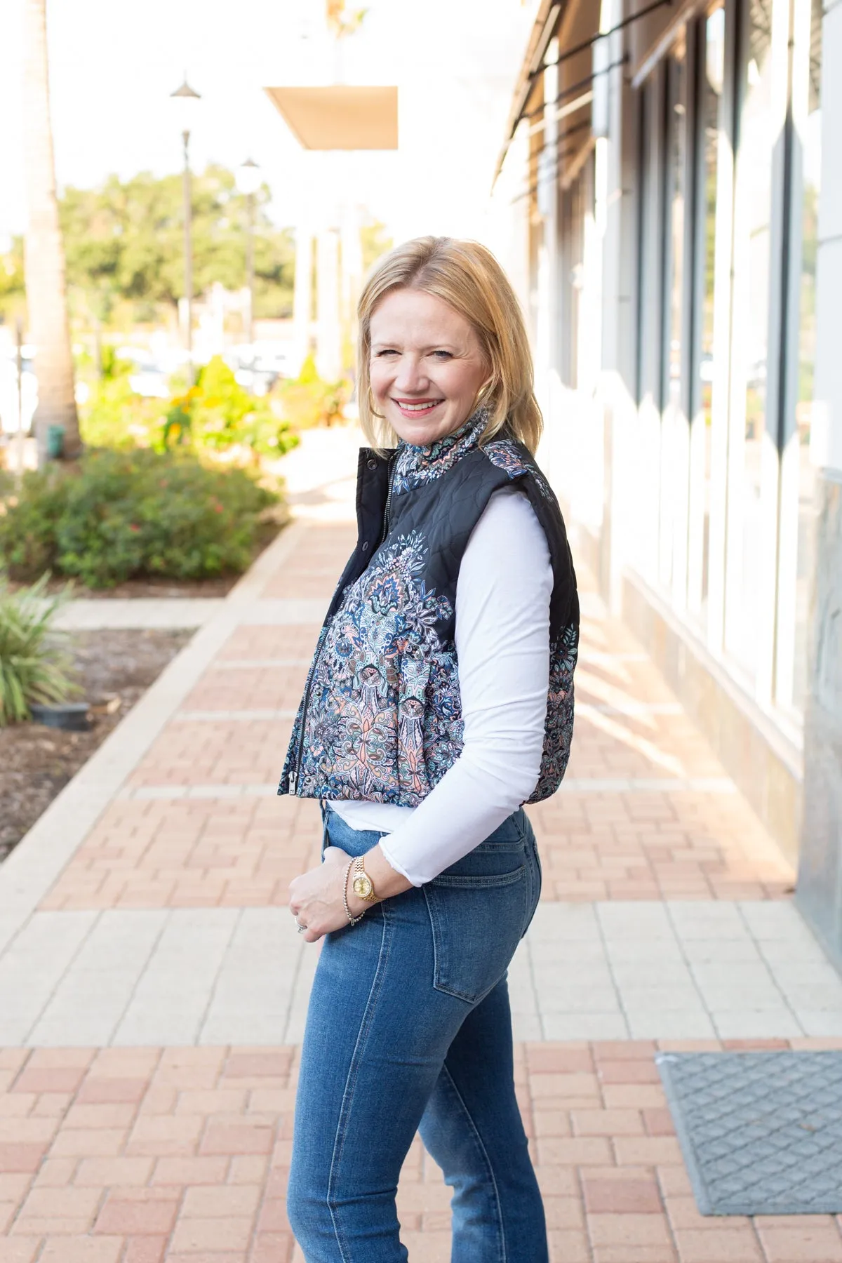 Black Multi Cropped Quilted Vest sold by French Cuff product image thumbnail 2