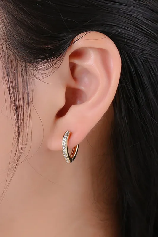 24K Gold Filled Clear Black Baguette Stud Earrings sold by French Cuff