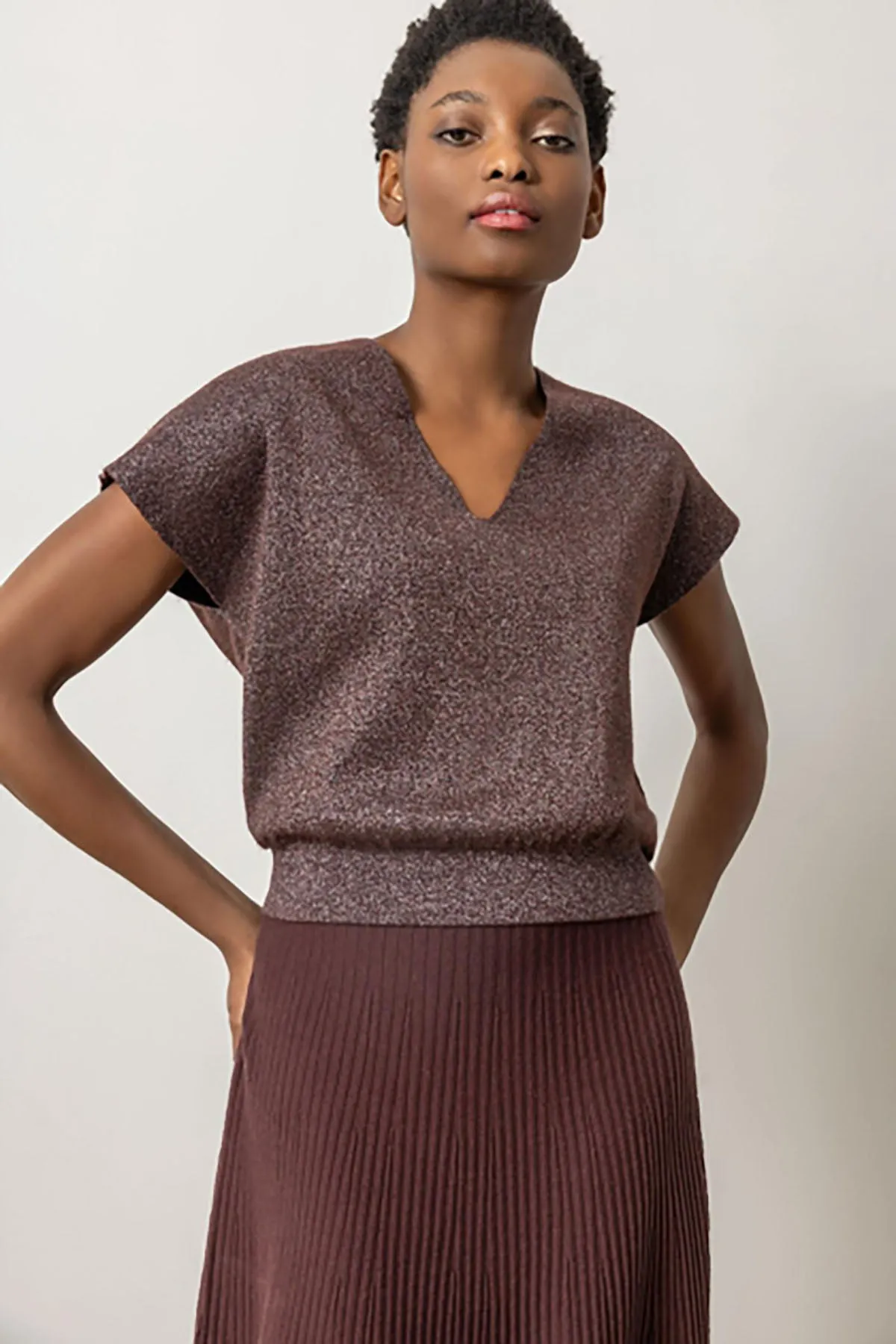 Metallic V-Neck Sweater sold by French Cuff product image thumbnail 4