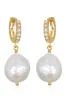 Baroque Pearl Huggies sold by French Cuff
