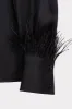 Basic Satin Blouse with Feather Sleeves sold by French Cuff