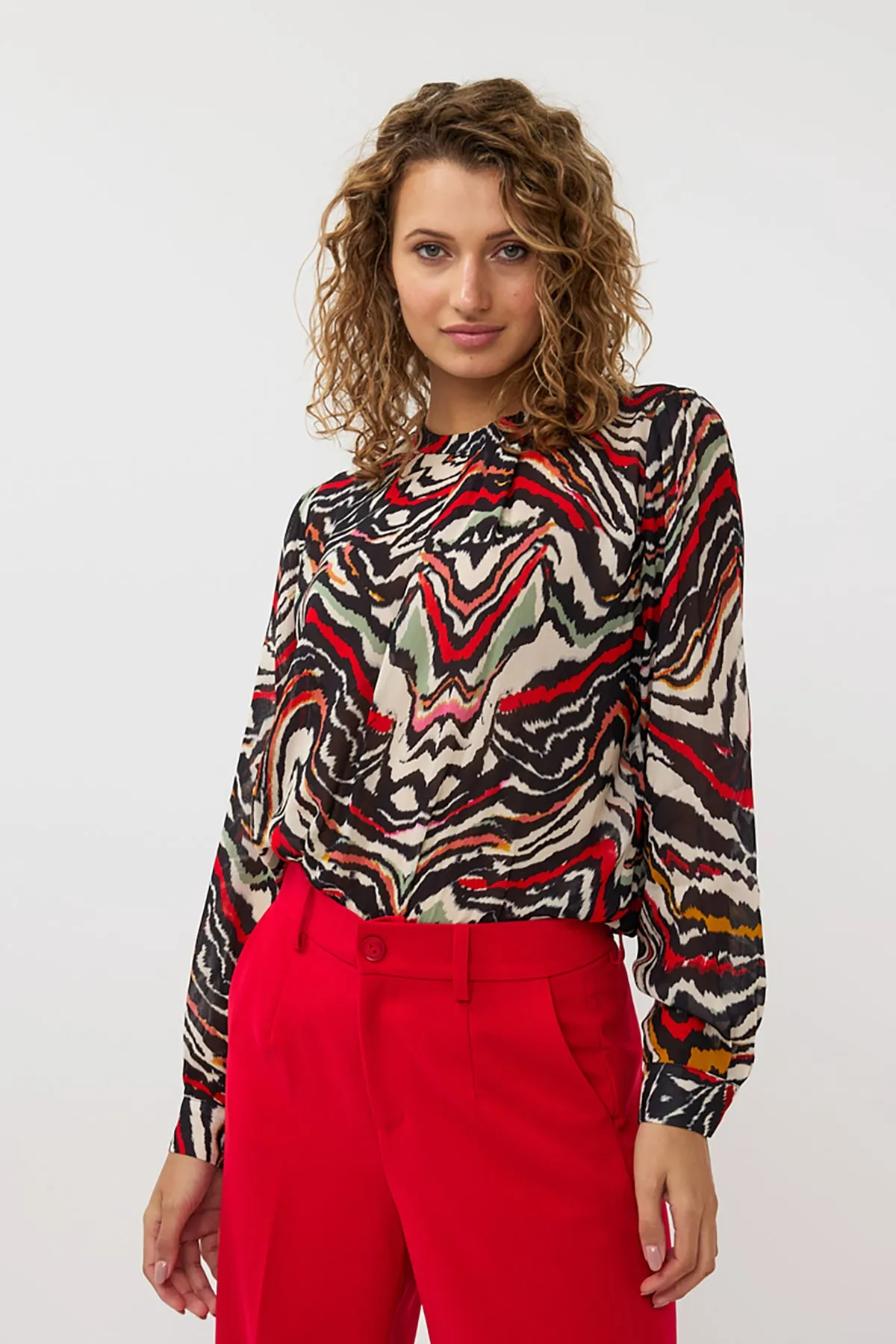 Fancy Neck Waves Blouse sold by French Cuff