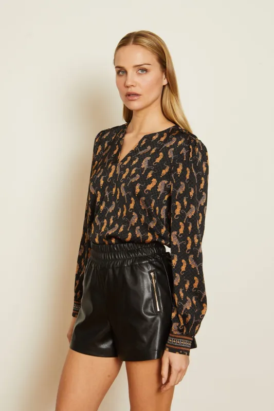 Arlette Stamped Leopard Top sold by French Cuff