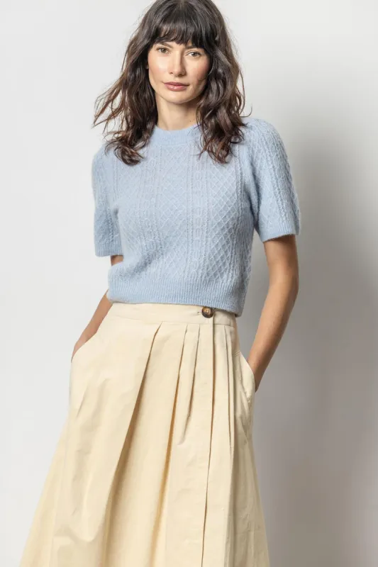 Cropped Cable Sweater sold by French Cuff