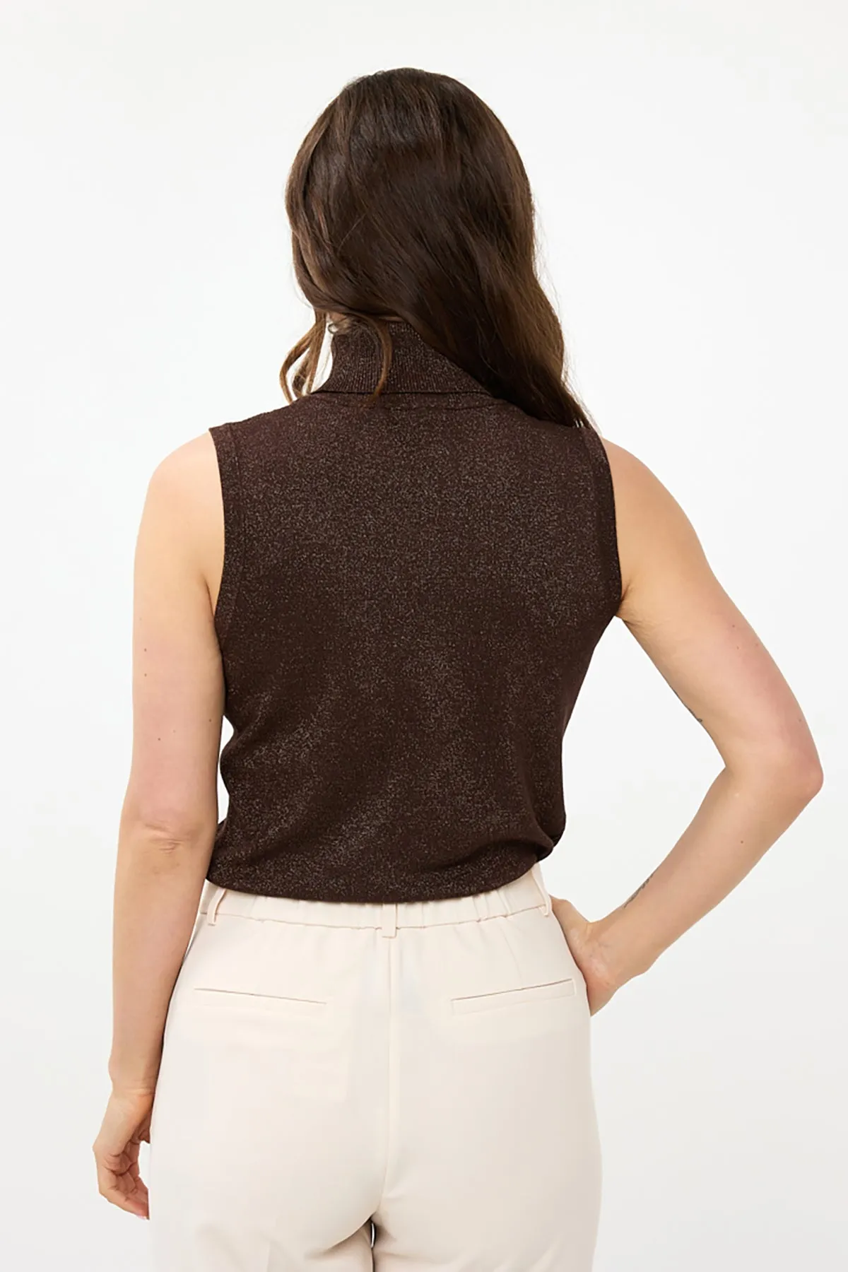 Sleeveless Lurex Turtleneck Sweater sold by French Cuff product image thumbnail 3