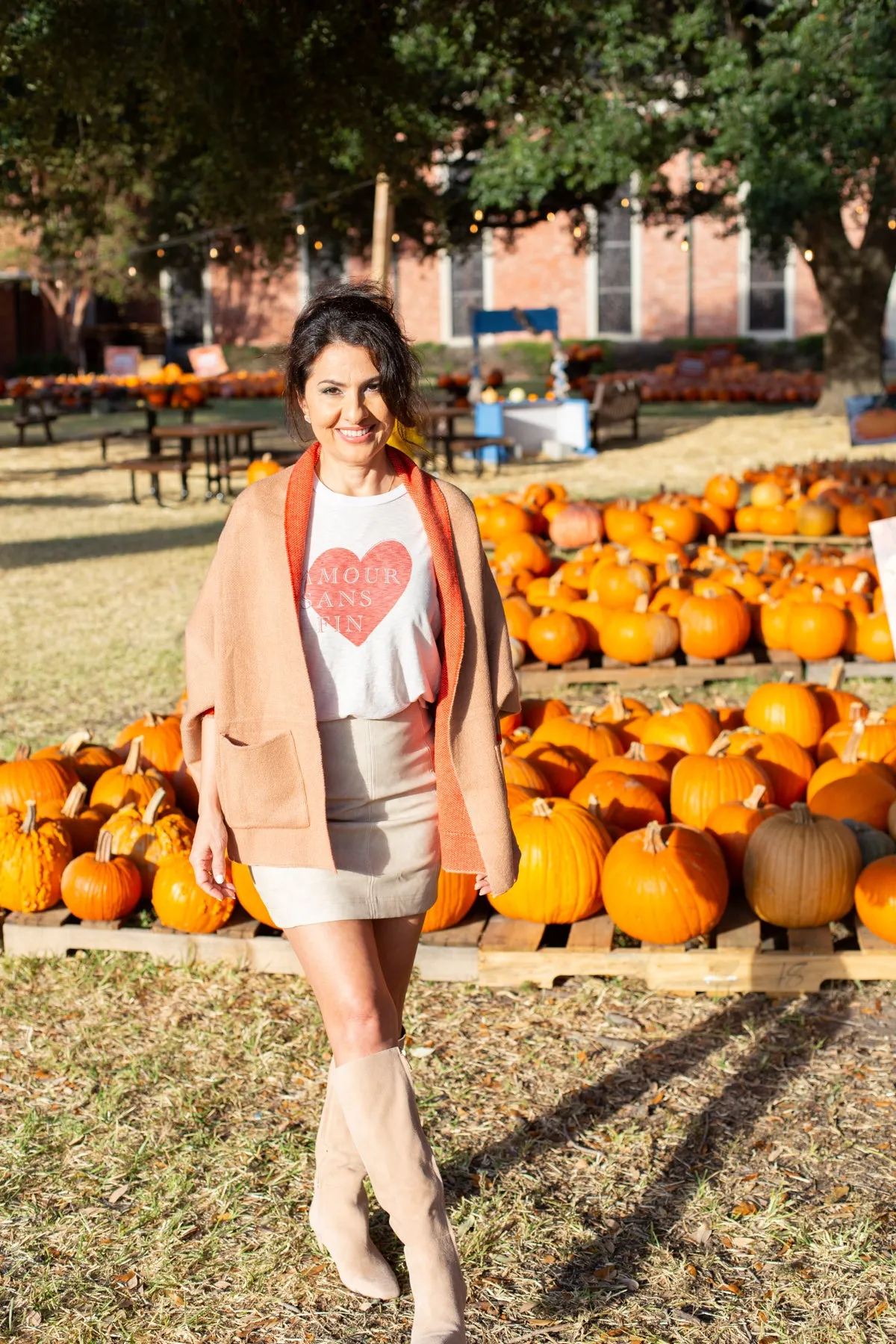 Beige Solid Knit Heart Cardigan sold by French Cuff