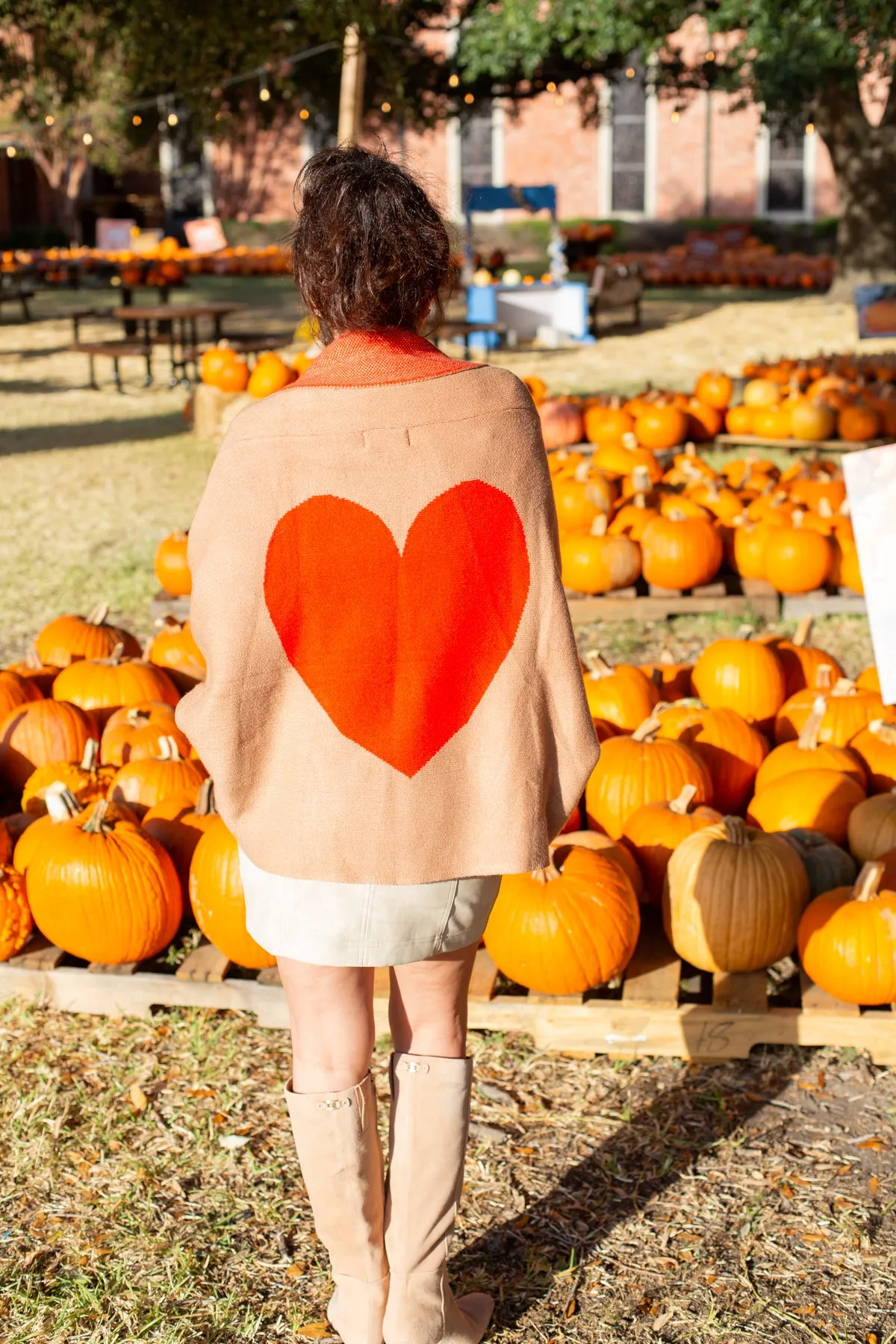 Beige Solid Knit Heart Cardigan sold by French Cuff product image thumbnail 4