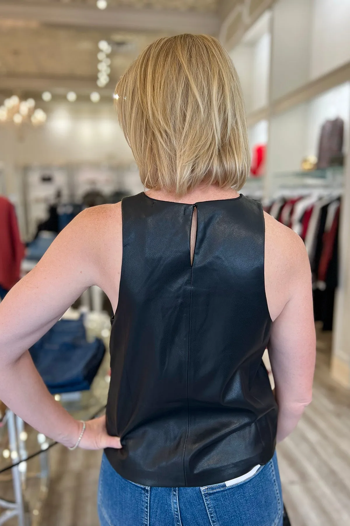 Black Leather Tank Top sold by French Cuff product image thumbnail 3