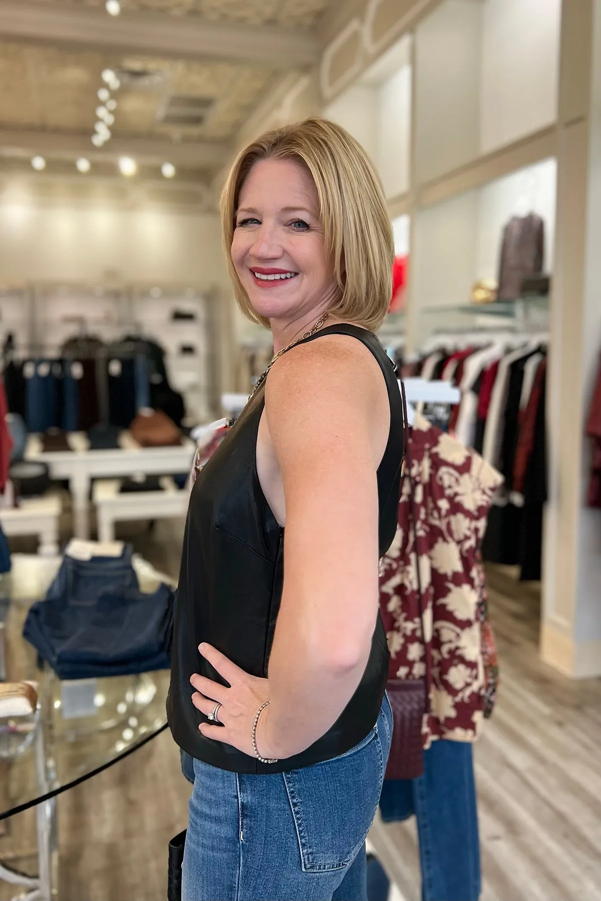 Black Leather Tank Top sold by French Cuff product image thumbnail 2