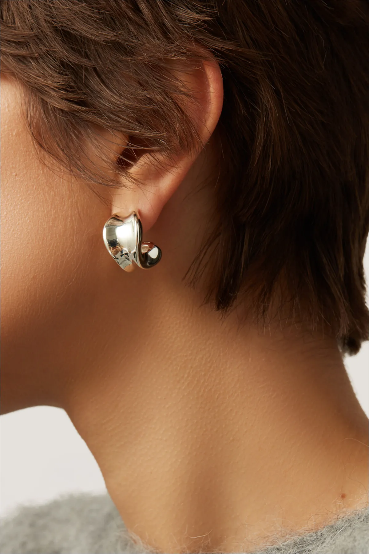 Chunky Dune Hoops, Silver sold by French Cuff product image thumbnail 3