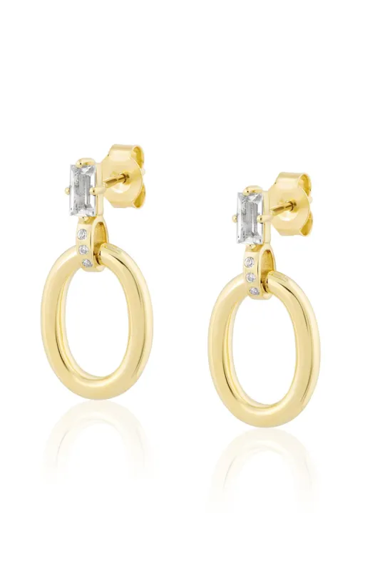 Oval Drop Baguette Post sold by French Cuff