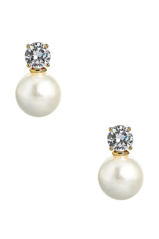 Carolyn - Big Rhinestone and Pearl Stud sold by French Cuff