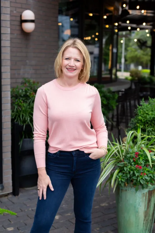 Gathering Button Detail Sweater sold by French Cuff