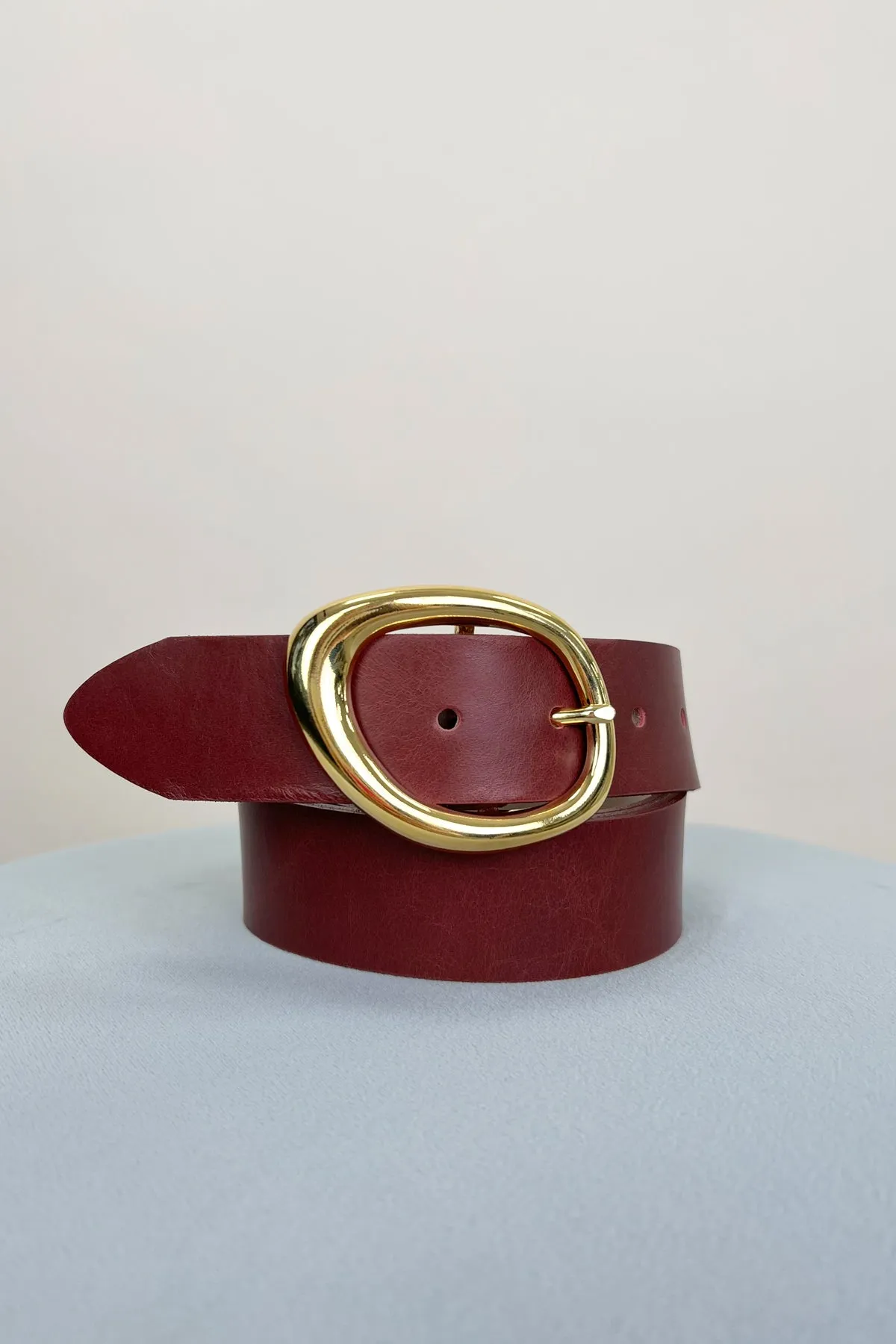 Burgandy Leather Belt sold by French Cuff