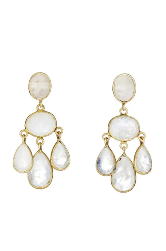 Moonstone Chandelier Earrings sold by French Cuff