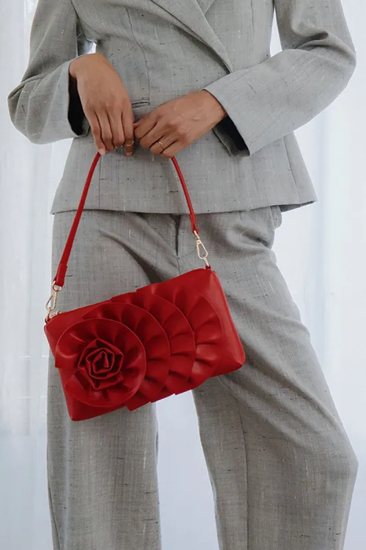 Florence Red Recycled Vegan Shoulder Bag sold by French Cuff