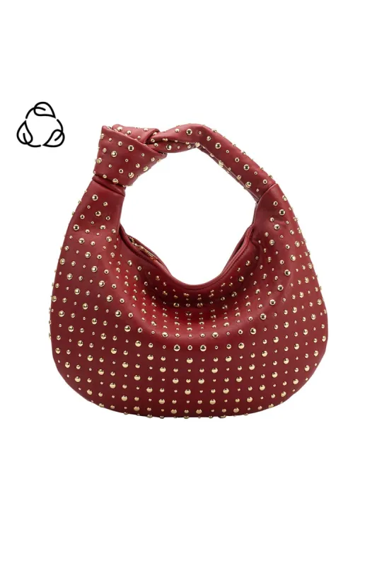 Brigitte Large Studded Red Shoulder Bag sold by French Cuff