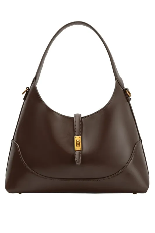 Caroline Espresso Recycled Vegan Shoulder Bag sold by French Cuff