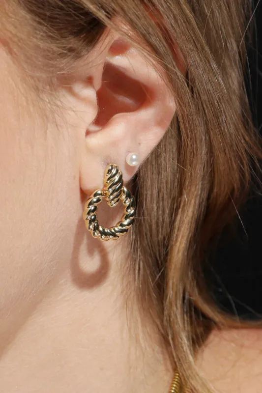 18k Gold Filled Croissant Drop Earrings sold by French Cuff