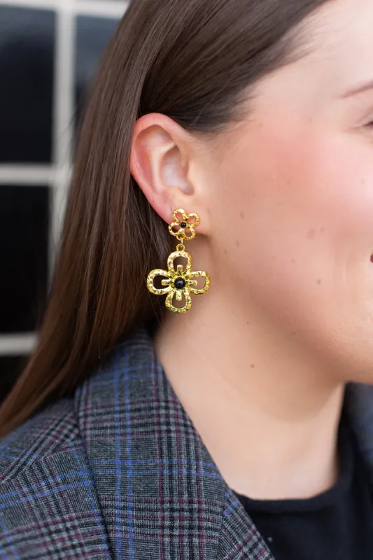 Baroque Flower Drop Earrings sold by French Cuff