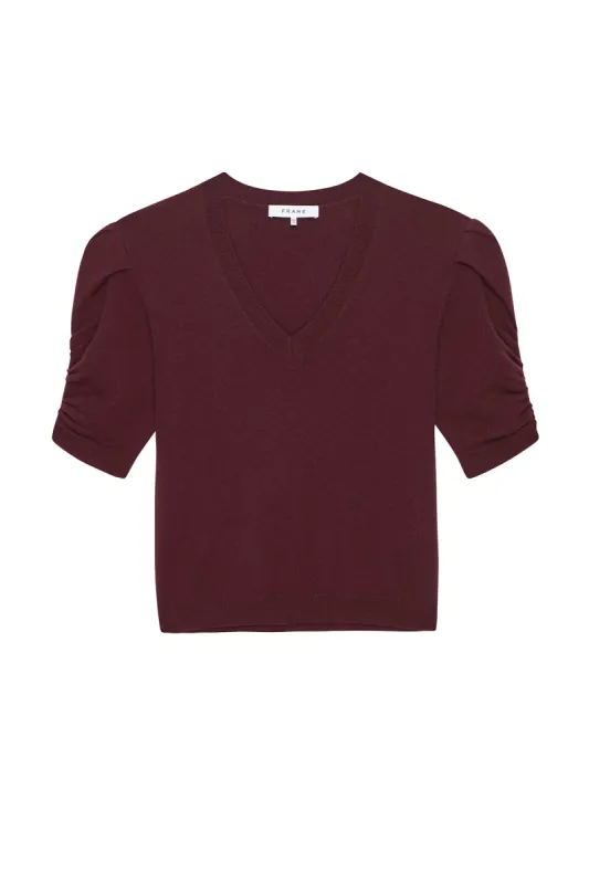 Cashmere Gathered V-Neck Sweater sold by French Cuff