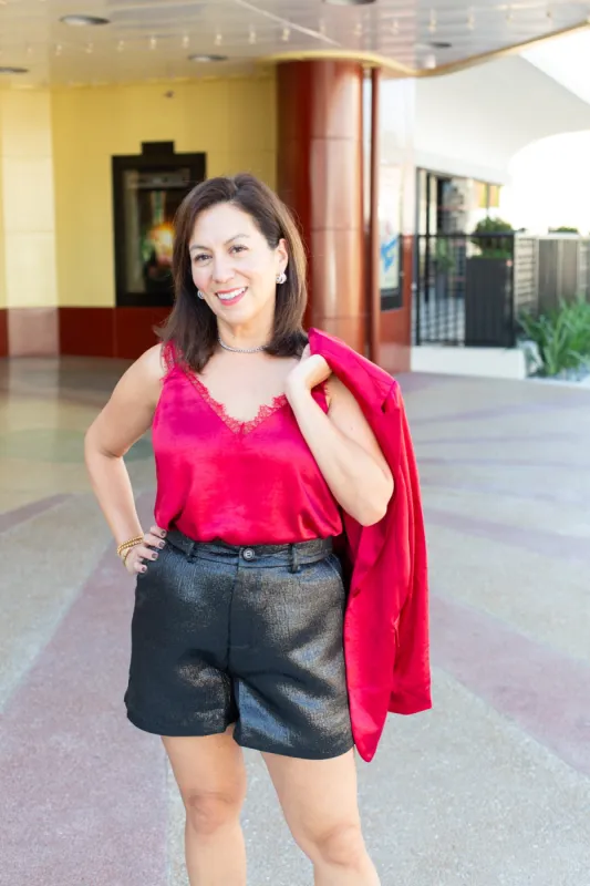 Red Lace Tank sold by French Cuff