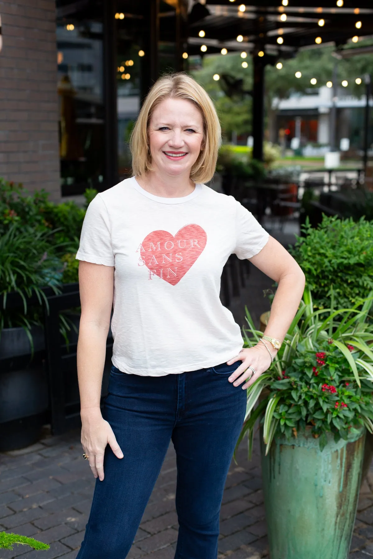 Sans Fin Crew Neck Tee sold by French Cuff