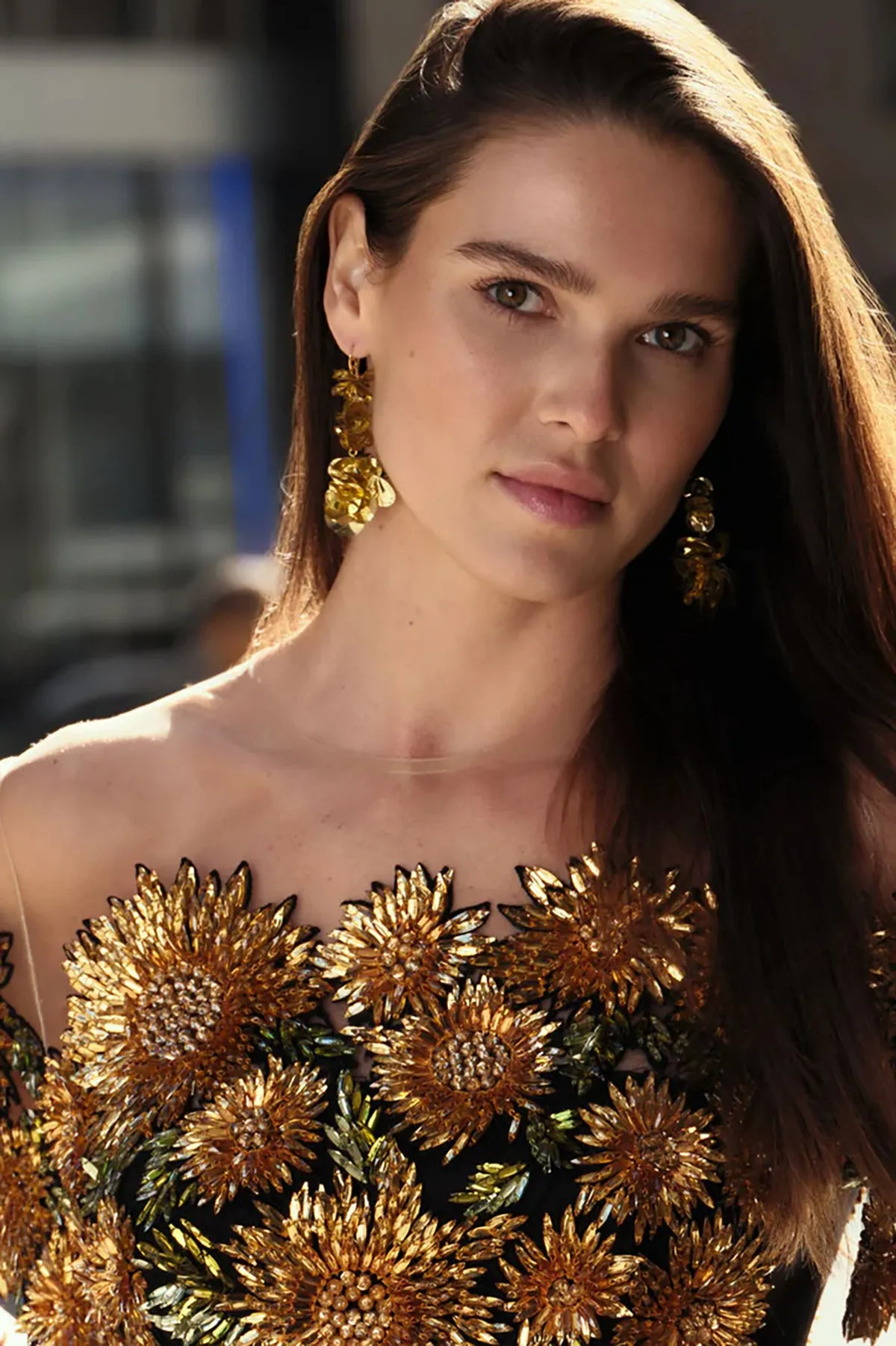 Carmine Triple Drop Earrings sold by French Cuff