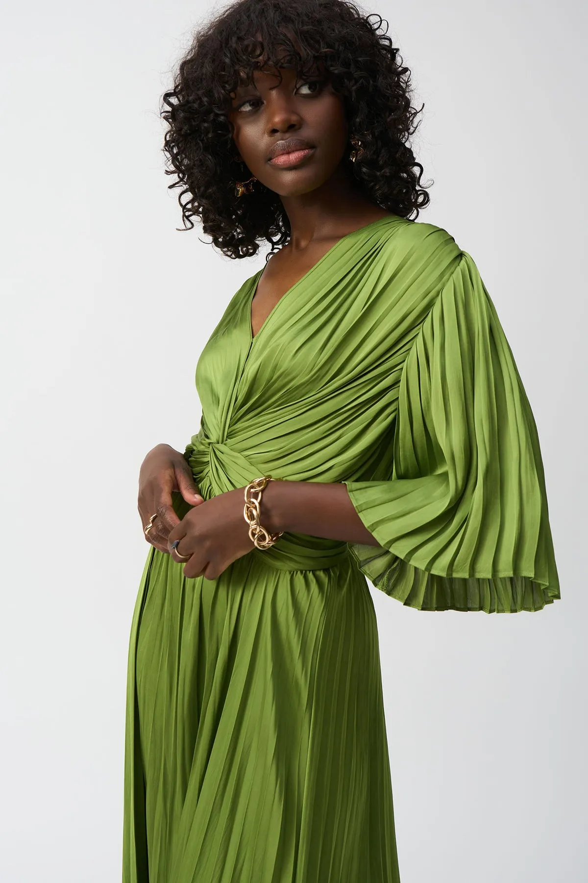 Pleated Satin Midi Dress sold by French Cuff product image thumbnail 4