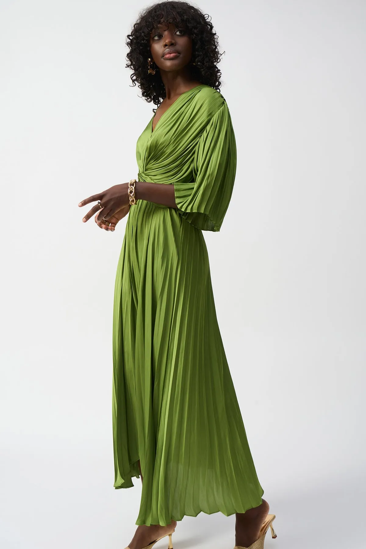 Pleated Satin Midi Dress sold by French Cuff product image thumbnail 3