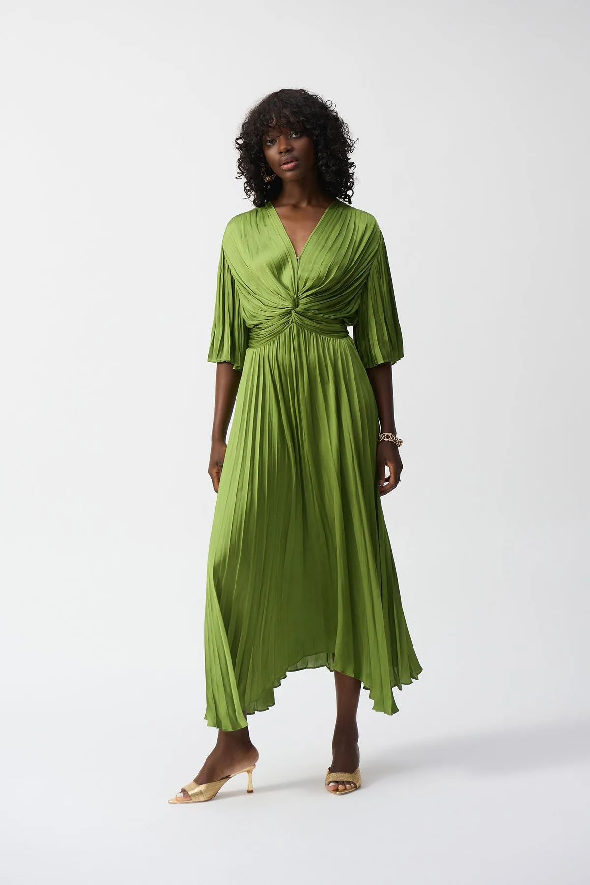 Pleated Satin Midi Dress sold by French Cuff product image thumbnail 2
